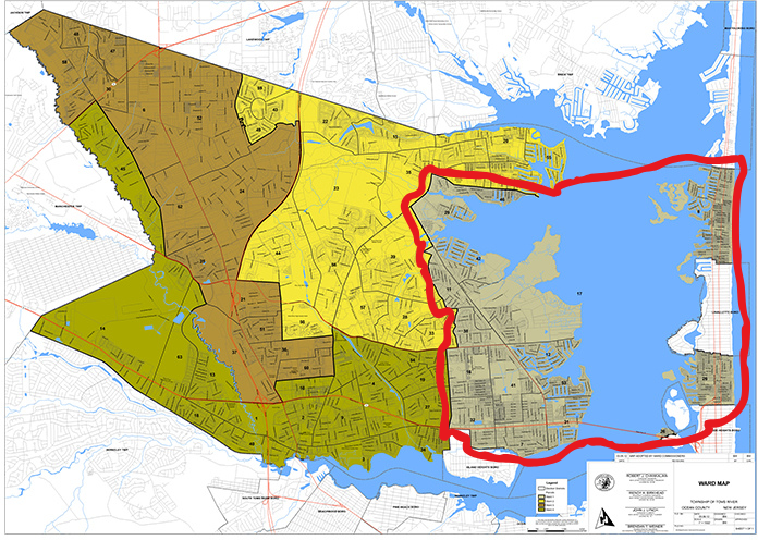 New Jersey Legislative Districts Map highlighting Ward 1